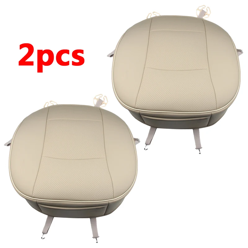 Универсальный 3D полный окруженный чехол для переднего сиденья автомобиля из искусственной кожи роскошный протектор сиденья Подушка черный бежевый чехол на переднее кресло - Название цвета: 2PCS Beige