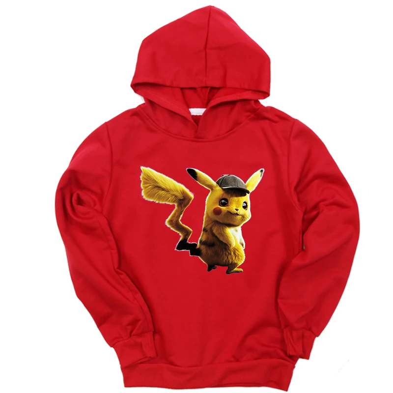 Hoodies 4 Новые детские толстовки с капюшоном толстовка с Пикачу для маленьких мальчиков и девочек с принтом «Покемон» Повседневная хлопковая Спортивная одежда на весну-осень детская одежда - Цвет: Hoodies 4
