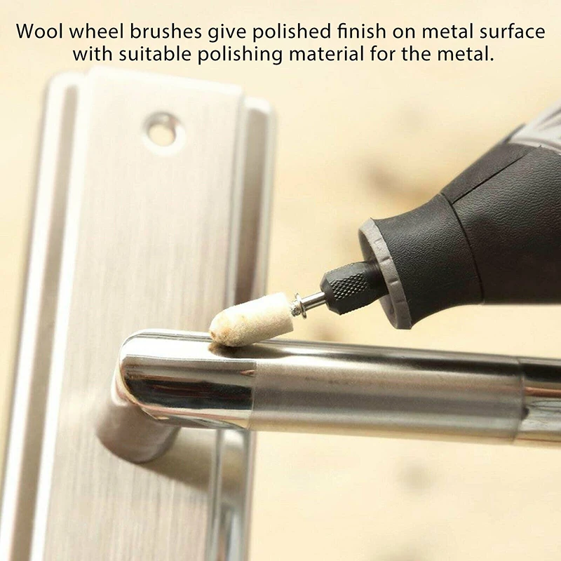 100PCS Wool Felt Mounted Mandrel Polishing Buffing Wheels Grinding Bits Kit Multifunctional For Dremel Tool Attachment