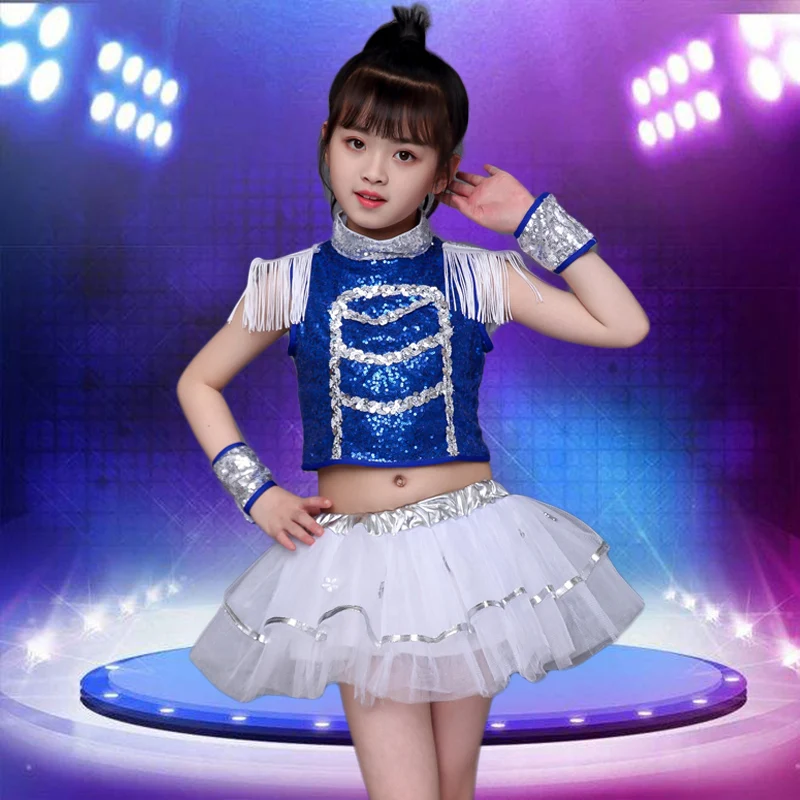 iiniim Kids Girls Sequin Hip Pop Jazz Ballet Latin Dance Dress Leotard Jumpsuit Stage Performance Dancing Costume 