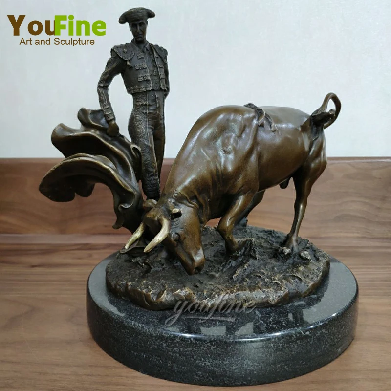 Bronze Sculpture of a Spanish Matador The Bullfight Statue Bull Art Crafts For Home Hotel Decor Ornament | Дом и сад