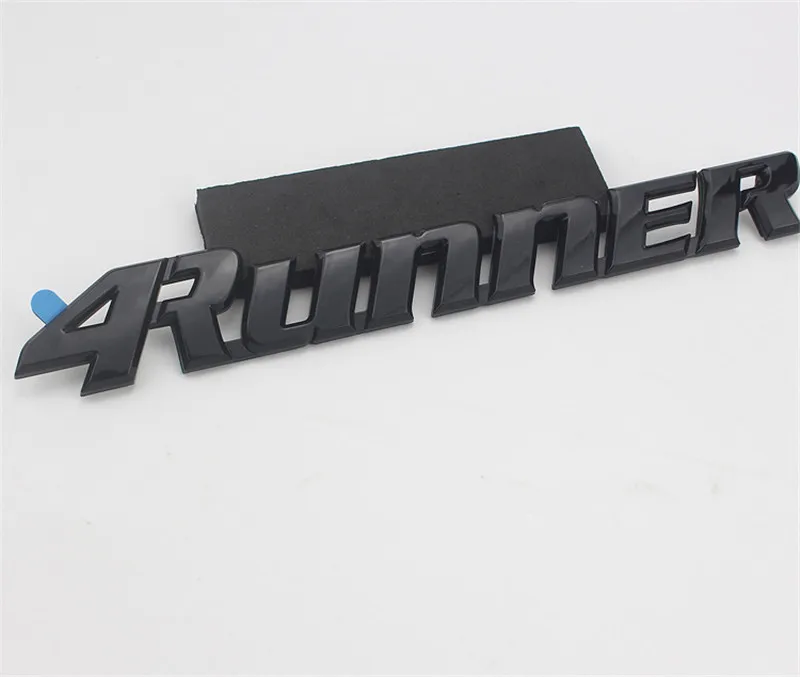 30 шт. автомобильный Стайлинг 25*3,5 см Высокое качество ABS Пластик 4runner Эмблема для багажника знак боковой Логотипы автомобилей наклейки для тела черный, серебристый цвет - Цвет: Black