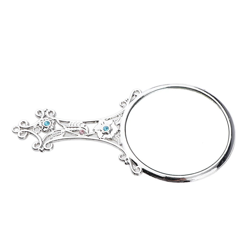 Vintage Makeup Mirror Portable Handheld Vanity Table Compact Mirrors for Salon Home Travel Hotel Use ( Ellipse Shaped )