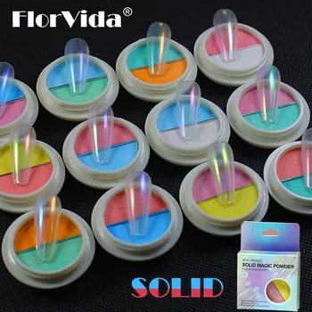 

FlorVida 1pc Solid Glitter Magic Mirror Pearl Powder Holographic Chameleon Dusts For Nails Art Manicure Chrome Pigment Rubs PPCH
