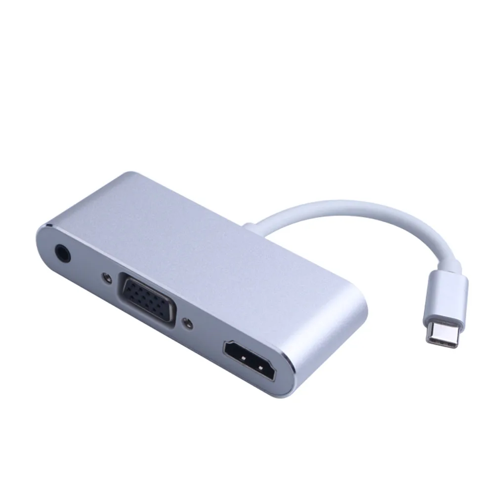 Type-C к VGA HDMI USB3.0 USB-C PD зарядный концентратор с 3,5 аудио адаптер для MacBook для телефона