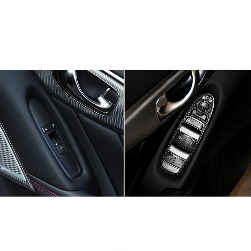 For Infiniti Q50 Q60 2014-2020 Accessories Interior Car Window Switch Panel Cover Trim Decoration Carbon Fiber Stickers | Автомобили и