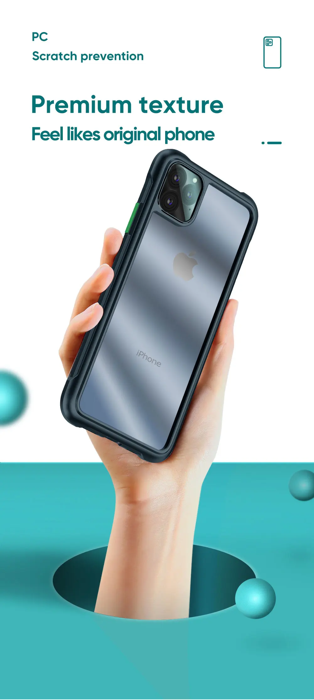 Прозрачный чехол для iPhone 11 Pro Max, тонкий жесткий чехол из поликарбоната для iPhone 11 Pro Max, защита от падения и пожелтения, гибридный дизайн