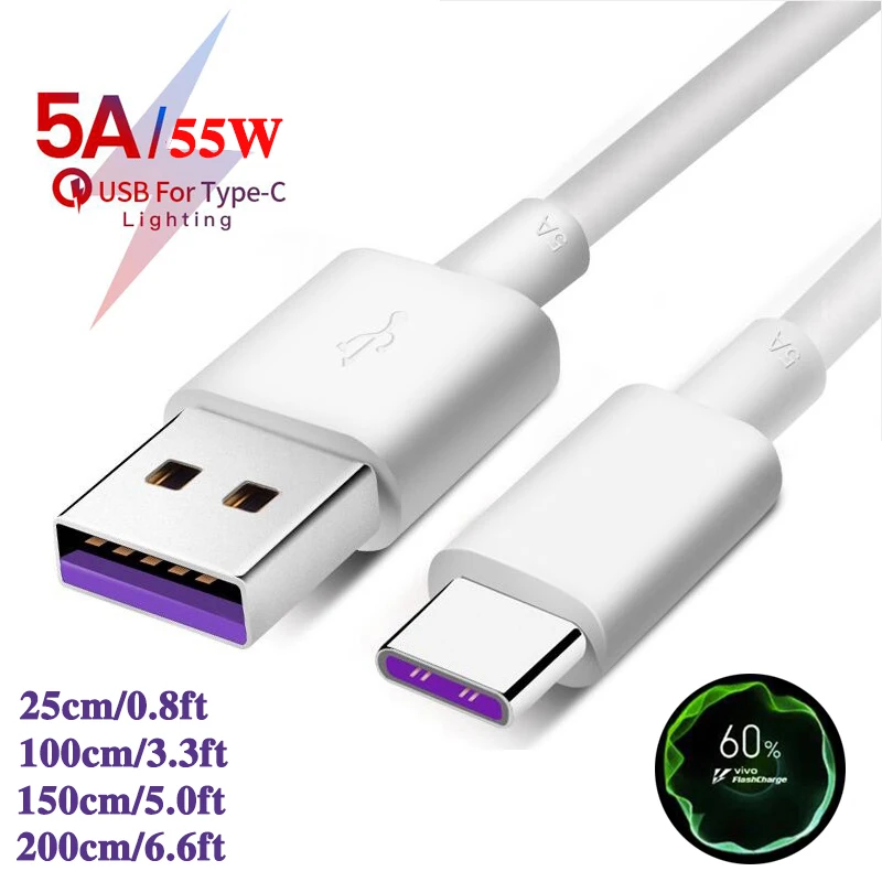 5А кабель для быстрой зарядки vivo NEX/V17/V19 (Индонезия)/S6 5G USB C type c зарядное