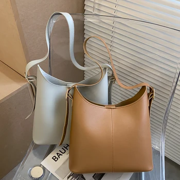 

2pcs/set Fashion Women Shoulder Bag Solid Color PU Leather Handbag Top-handle Autumn And Winter Female Big Capacity Totes 2021