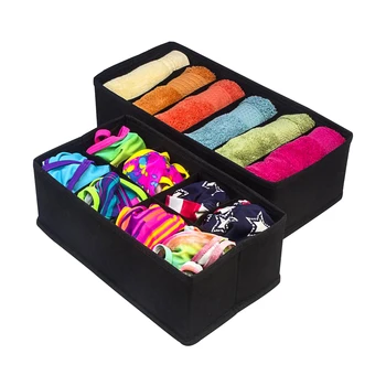 

6/7/8/24grids Foldable Drawer Organizers Storage Box Case For Bra Ties Underwear Socks Scarf Drawer Organizers Multi-color