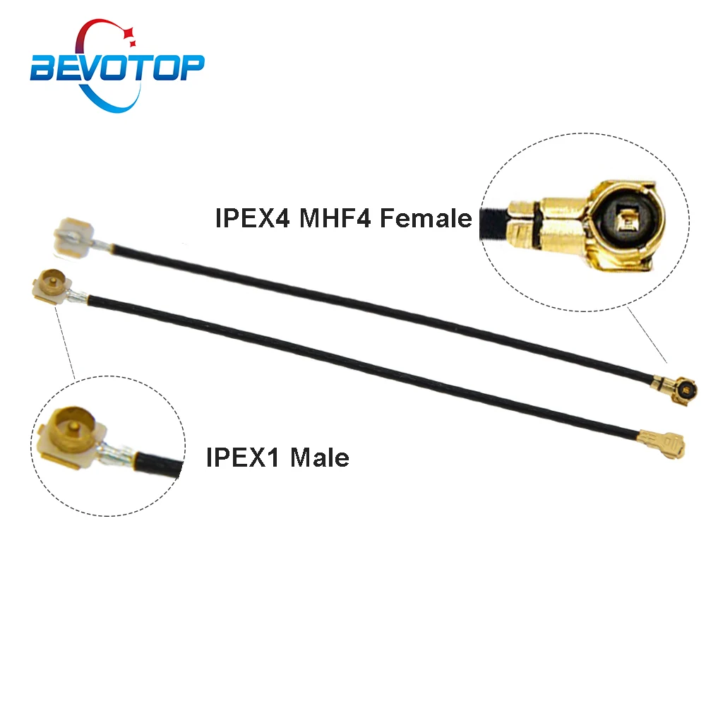 100PCS IPEX CABLE Male Plug IPEX1 to IPEX4 MHF4 u.fl IPX Female Jack