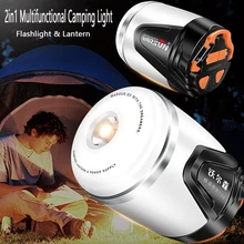 2в1 портативный светодиодный поисковый светильник, светильник-вспышка+ светодиодный COB светильник, фонарь, лампа, 18650 аккумулятор, перезаряжаемый внешний аккумулятор для наружного кемпинга