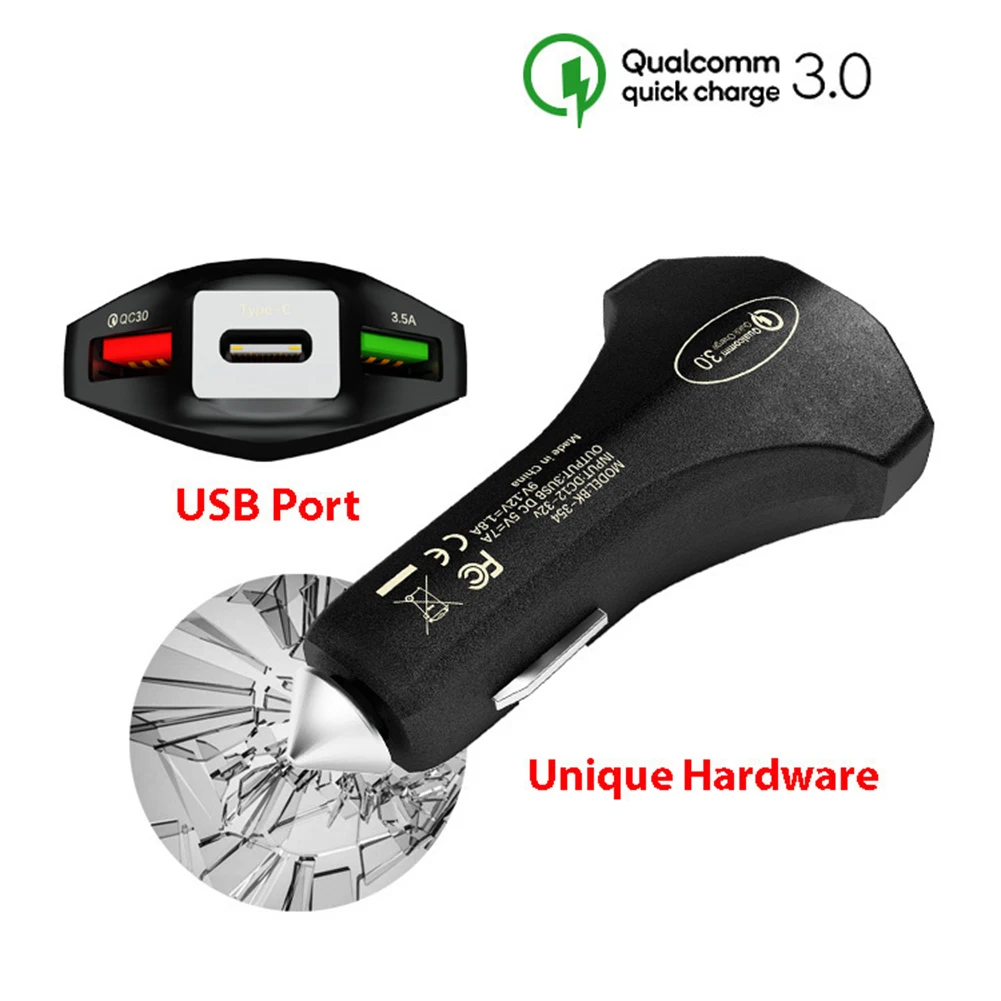 QC3.0 для быстрой зарядки на борту самолета type-c usb Автомобильное зарядное устройство с двойным usb Автомобильное зарядное устройство 35 Вт смарт автомобильное зарядное устройство для телефона