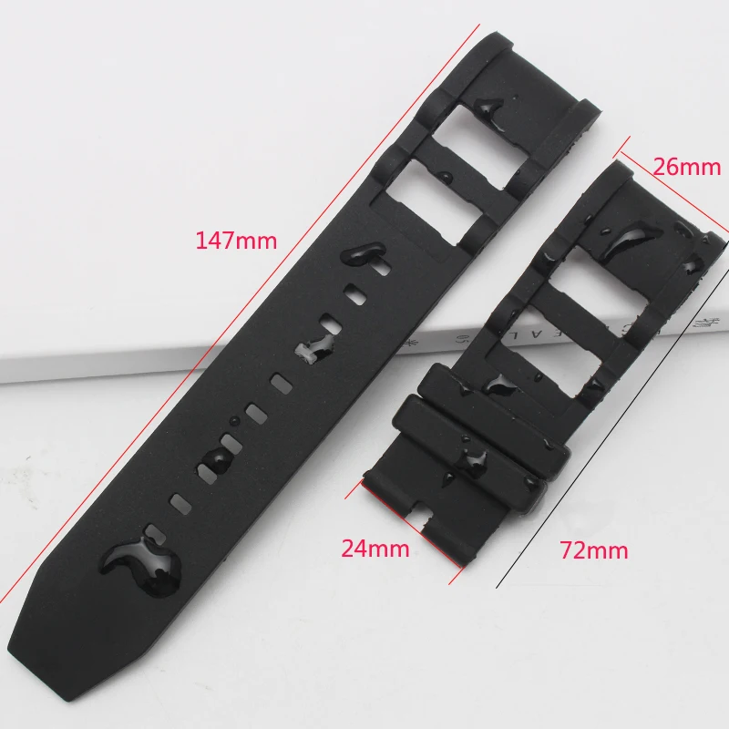 

New Black 26mm Diving Silicone Rubber Watchband for Invicta strap Watch belt Man Noma band Sports Specific Lug