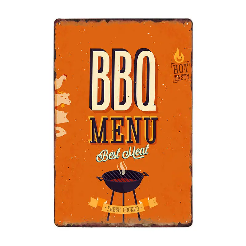 60216 DAD'S BBQ оловянные вывески винтажные металлические бляшки плакат на стену декоративные тарелки бар украшение фермерский дом Декор 20x30 см - Цвет: 60216