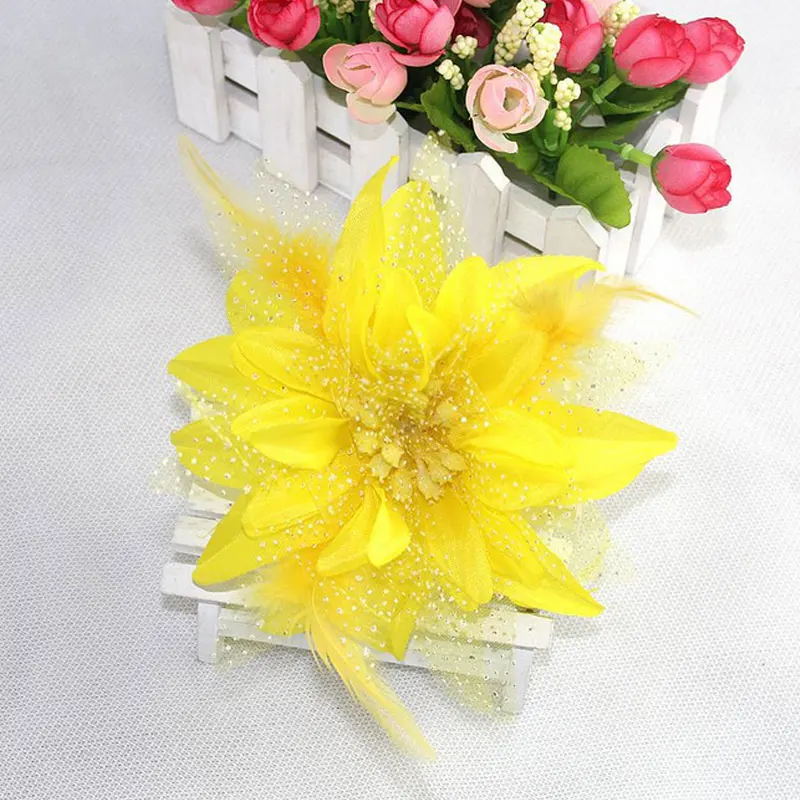 Spilla/ornamento per capelli, fiore in raso, dimensioni: 11 cm | Merceria e Tessuti