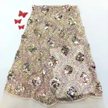 

2020 New french design tulle lace with sequins for dress african net lace YYZ786-321 high quality