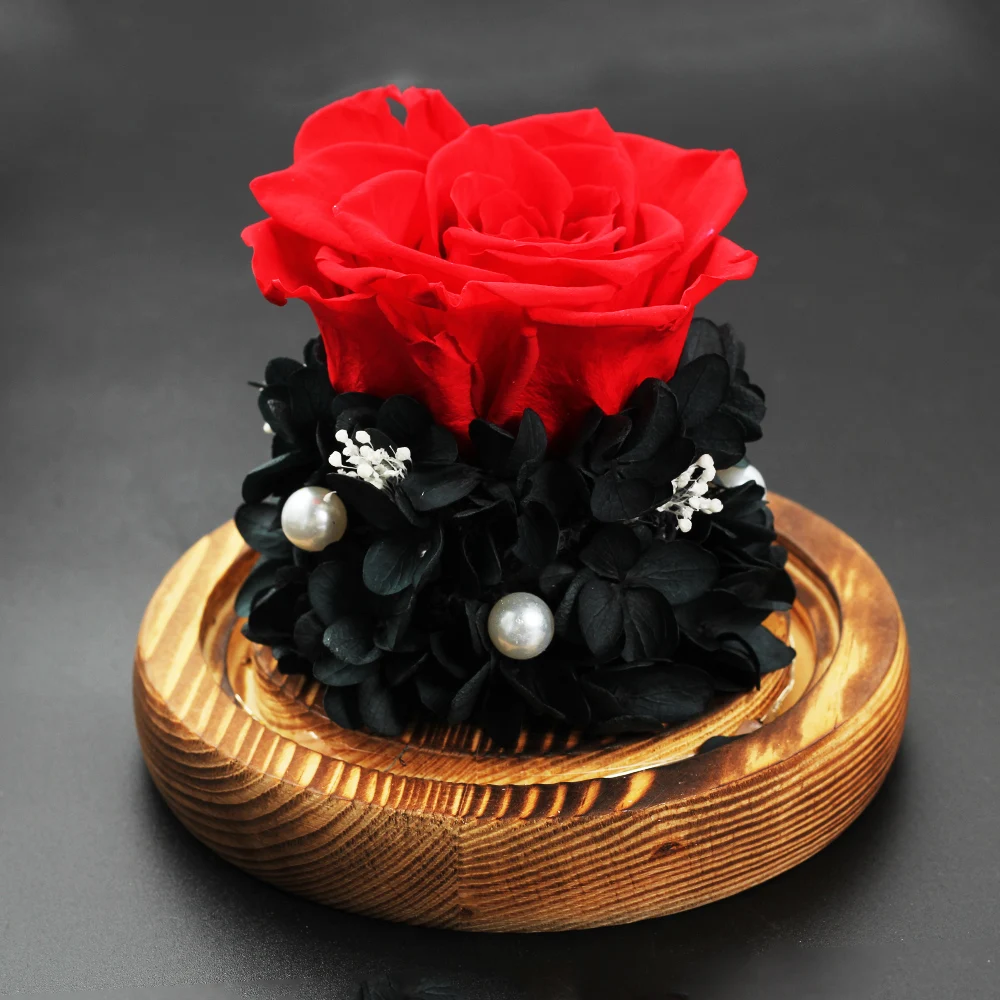 GIIFER Preserved Rose Flower Gifts With I Love You Necklace