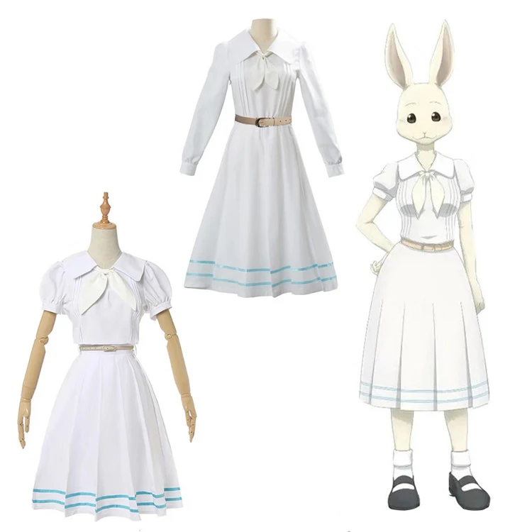 Beastars Cherryton Academy Garden Club White Nano Rabbit Haru School Uniform Dress Anime Manga Cosplay Costume