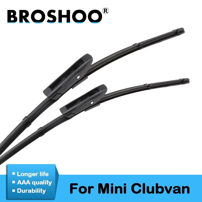 

BROSHOO Auto Natural Rubber Wiper Blades Clean The Windshield For Mini Clubvan R55 19"&18" ,Fit Bayonet Arm 2013 2014