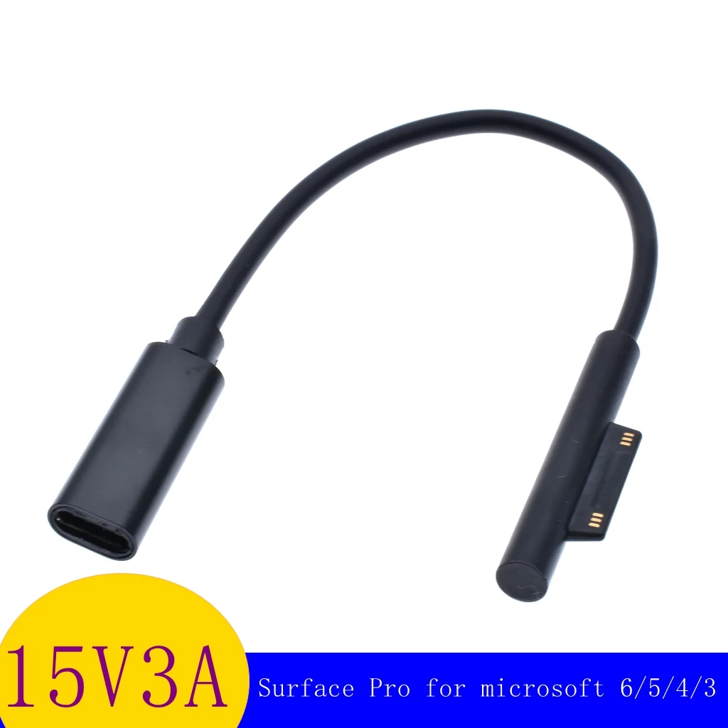 Переходник USB Type-C PD для Microsoft Surface Pro 6 5 4 3 адаптер питания ноутбука зарядный кабель
