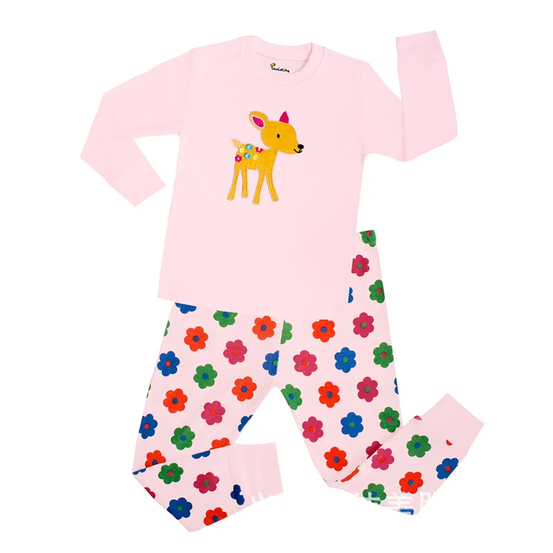 SAILEROAD/Детские пижамы с милыми животными мультяшная кукла «божья коровка» пижамы для девочек хлопковые детские пижамы, комплект детской одежды для сна - Цвет: Оранжевый