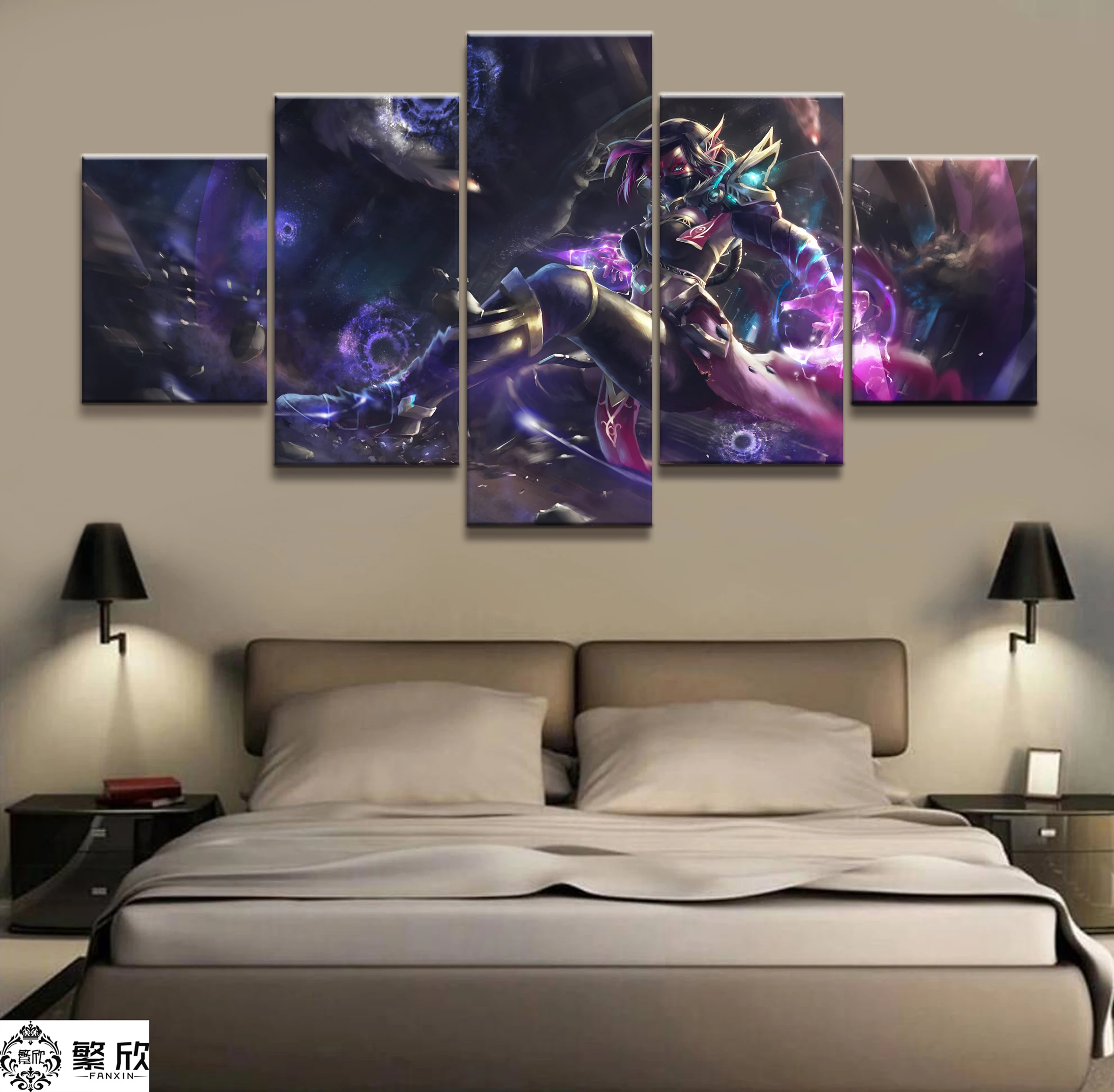 Home Decor Modular Canvas Picture 5 Piece Dota 2 Templar Assassin Game Painting Poster Wall For Hom
