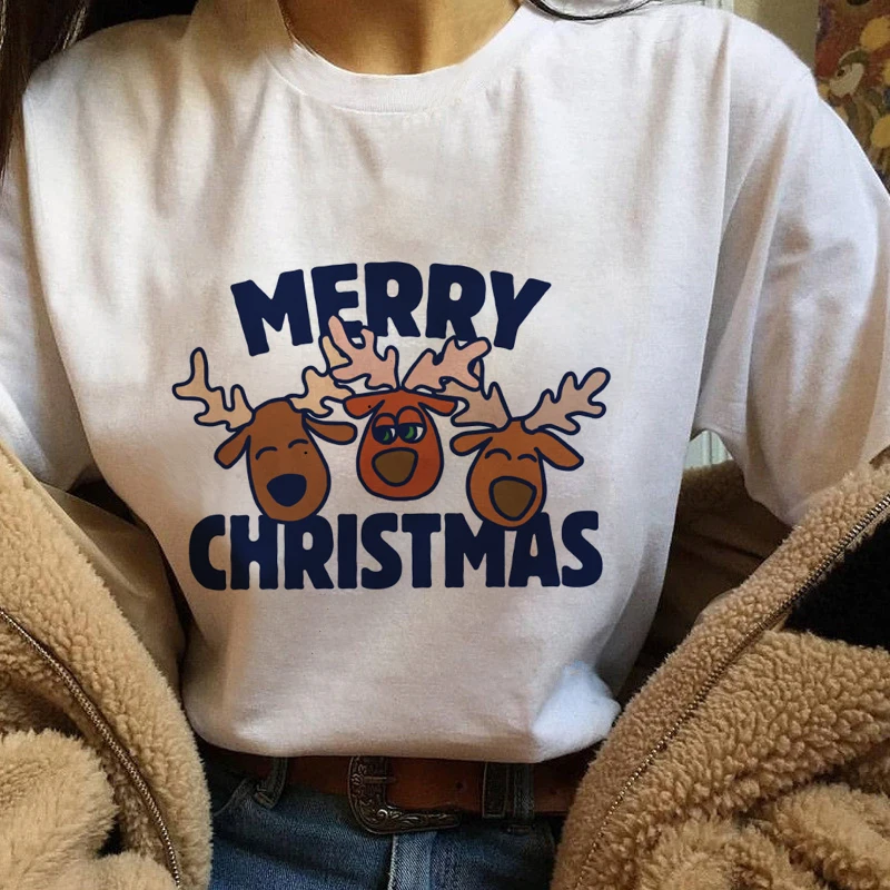 Women T Shirt Plaid Truck Tree Print Christmas Trees New Year T-shirt Female Short Sleeve O-Neck Casual Ladies Graphic Tees Tops - Цвет: 4088