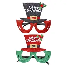 5 шт./компл. рождественские украшения очки НОВАЯ РОЖДЕСТВЕНСКАЯ шапка Форма очки Рождественский подарок товары для праздника вечерние креативные очки
