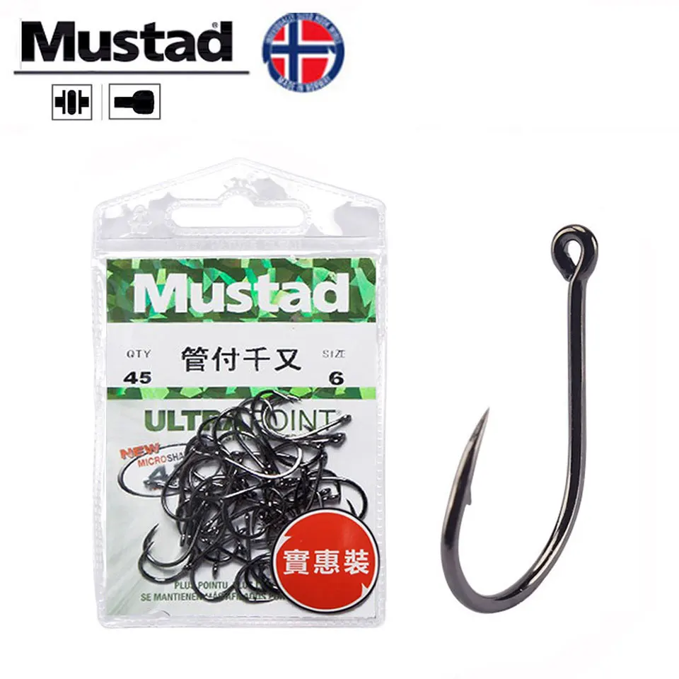 Оригинальные рыболовные крючки Mustad рыбалка с зазубринами 2 # 10 для джиггинга
