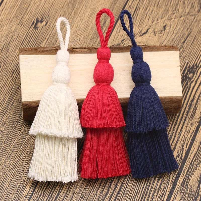 Cotton Tassel Double Layer Fringe Hanging Rope Sewing Curtain Garment Home Decoration Jewelry Craft DIY Accessories 12cm