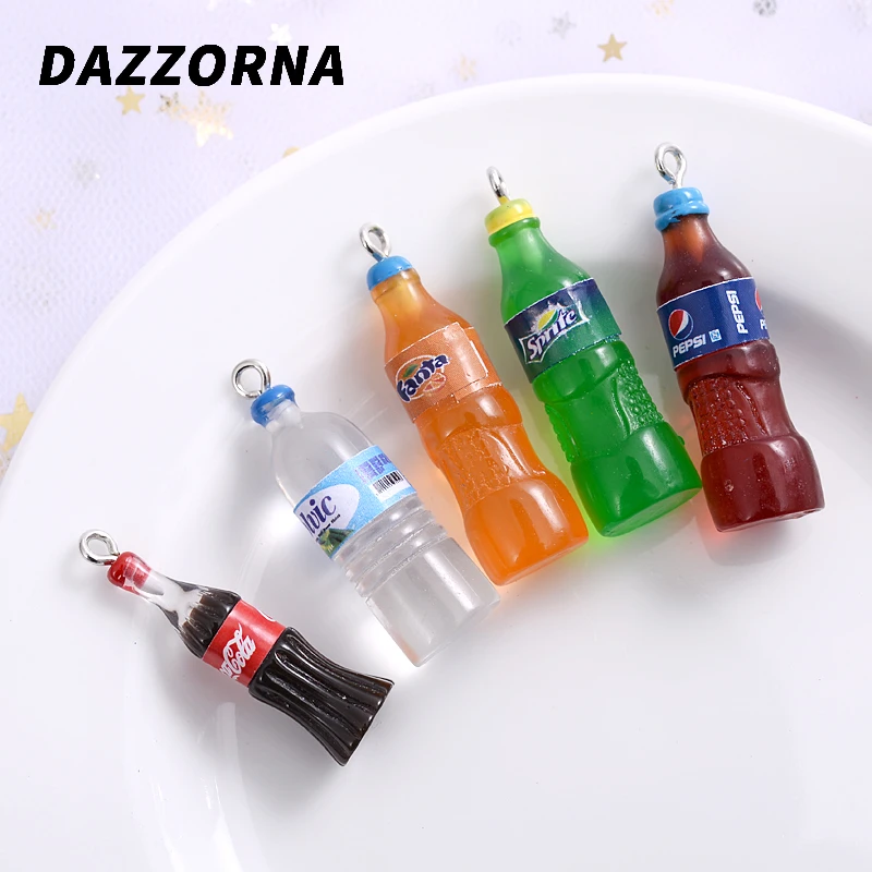 Cartoon Cute Drink Bottle Shape Acrylic Pendants Charm Pendants For Jewelry Makeing Diy Handmade Bracelet 5clors 10Pcs/Pack acrylic charms
