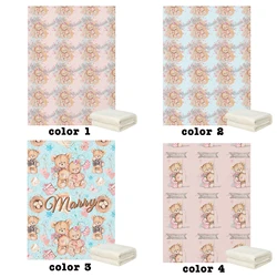 LVYZIHO – couverture personnalisée pour bébé, Adorable ours aquarelle, prénom, 30x40 / 48x60 / 60x80 pouces 