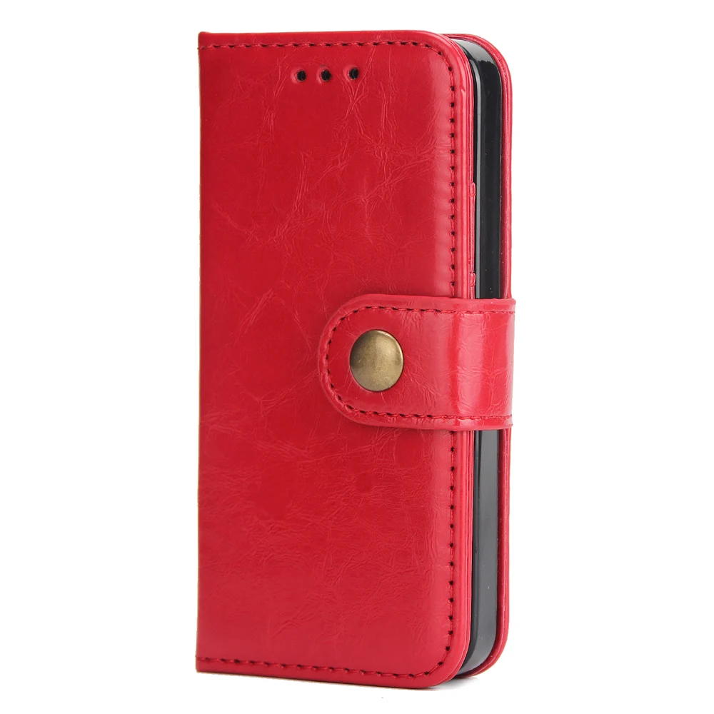 Чехол для iPhone5 чехол для iPhone 5 5S SE книга 4,0 дюймов кошелек PU Coque подставка флип кожаный держатель для Apple 5 Ретро Магнитная металлическая пряжка - Цвет: red
