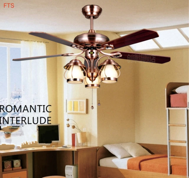 Lámpara de ventilador de techo americana, comedor, sala de estar, lámpara  de ventilador para el hogar, lámpara de ventilador de dormitorio retro  europeo con candelabro de ventilador - AliExpress