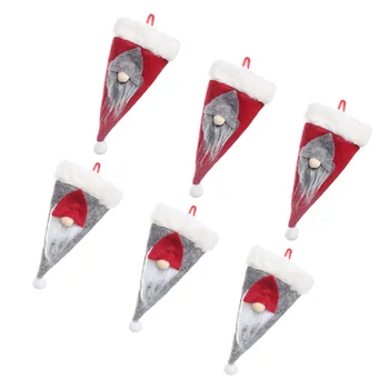 

6Pcs Christmas Non-Woven Tableware Cover Dinner Tool Suit Table Ornament