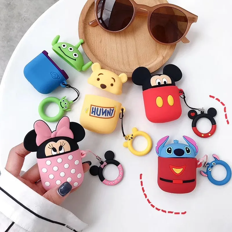 

For Airpods Case Cute Cartoon Soft Silicone Wireless Earphone Case For Apple Airpod 1 2 Case Cover With Clip Funda