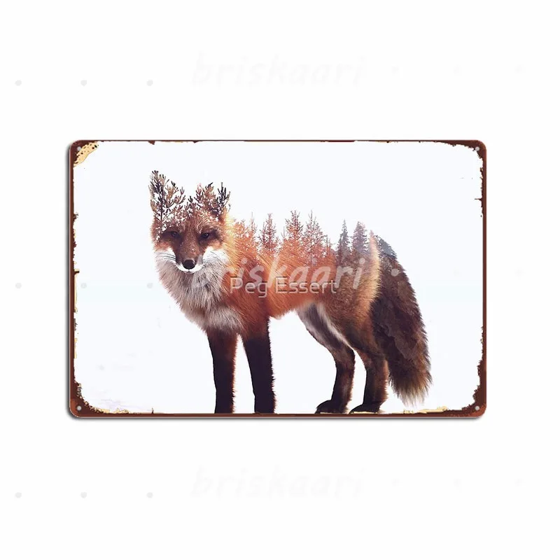 

Fox Metal Signs Wall Mural Club Bar Classic Plaques Metal Posters