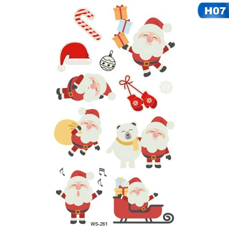1 Sheet Luminous Kids Temporary Tattoo Sticker Fake Christmas Flash Waterproof Fashion Small Body Art For Child - Цвет: 7