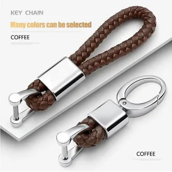 

PU Leather Hand Woven Keychain Metal key rings Chains Customize Personalized Gifts Car Key Holder For Mercedes Benz Auto Keyring