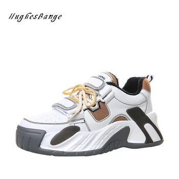 

shoes fashion women Velcro dad ins 2020 spring new Thick bottom wild Sports leisure Cross straps Comfortable Breathable Non-slip