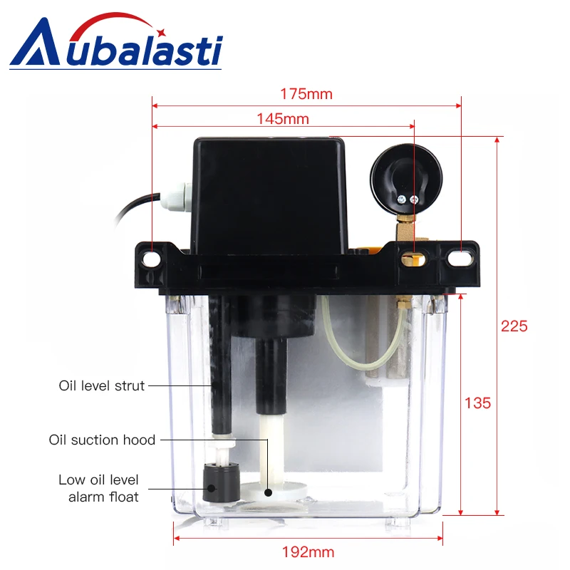 Aubalasti 자동 CNC 전자기 윤활 펌프, CNC 기계용 윤활유, 1L, 2L, 220V