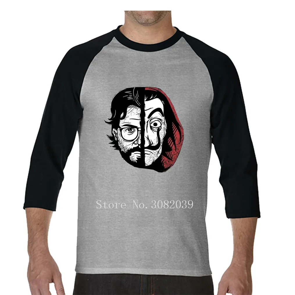 Мужские футболки La Casa De Papel Money Heist футболки House Of paper Camisetas Hombre футболки с длинными рукавами для мальчиков - Цвет: Бирюзовый