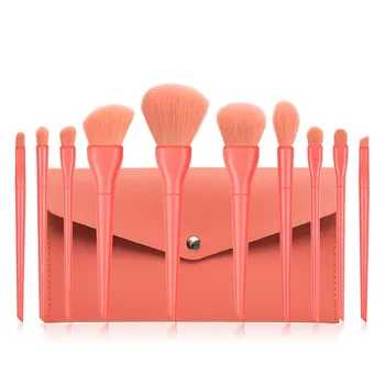 

10Pcs Red Makeup Brushes Set With Bag For Foundation Blush Eyeshadow Concealer Powder Lip Make Up Cosmetics Brush T10206
