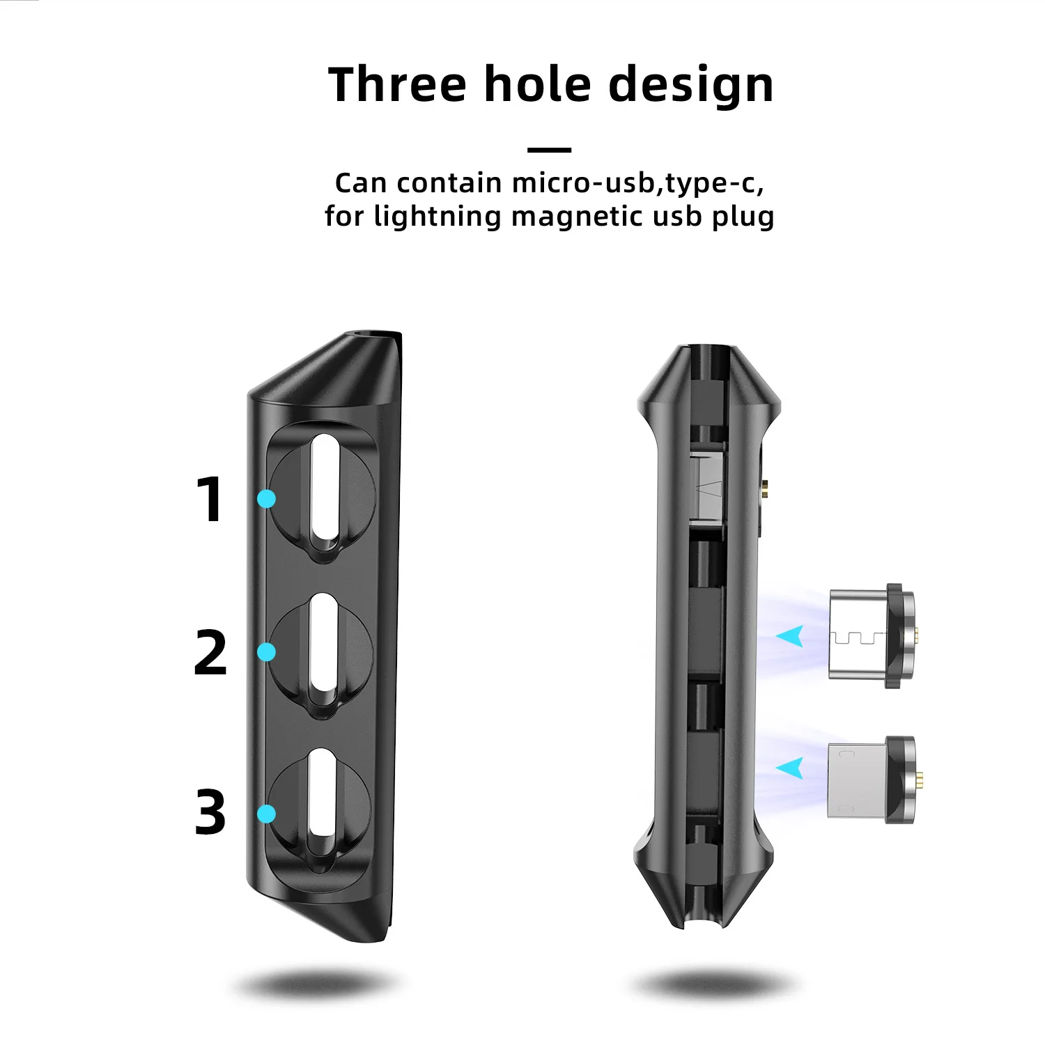 GTWIN Magnetic Plug Box Charging Adapter Plug Case 8 Pin Type C Micro USB Magnet Charge Wire Connector Storage Container cable organizer storage box