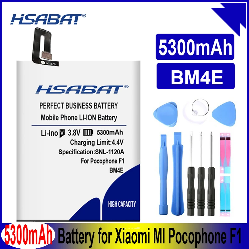 HSABAT 5300mAh BM4E Аккумулятор для Xiaomi Mi Pocophone F1 Poco F1
