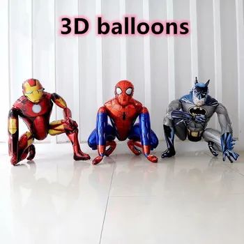 

1 set of 3D Big Spider Hero Aluminum Foil Balloon Batman Iron Man Standing Balloon Birthday Party Decoration Children Gift