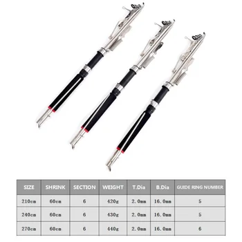 

New 2.1/2.4/2.7m Automatic Fishing Rod Fish Pole Spring Holder Sensitive Telescopic Fishing Tackle