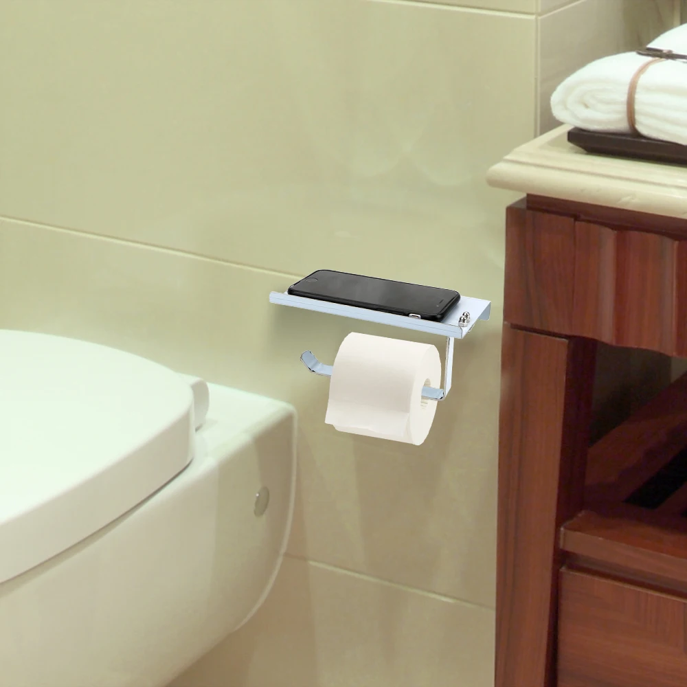Kitchen Cupboard Tissue Boxes Bathroom Phone Paper Holder Roll Paper Rack Storage Rack Rustless Hanging Paper Stainless Steel