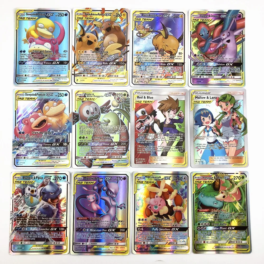 60 шт./лот, новые карты Pokemones, все метки, командные карты GX, мега игры, битва, торговые карты для детей